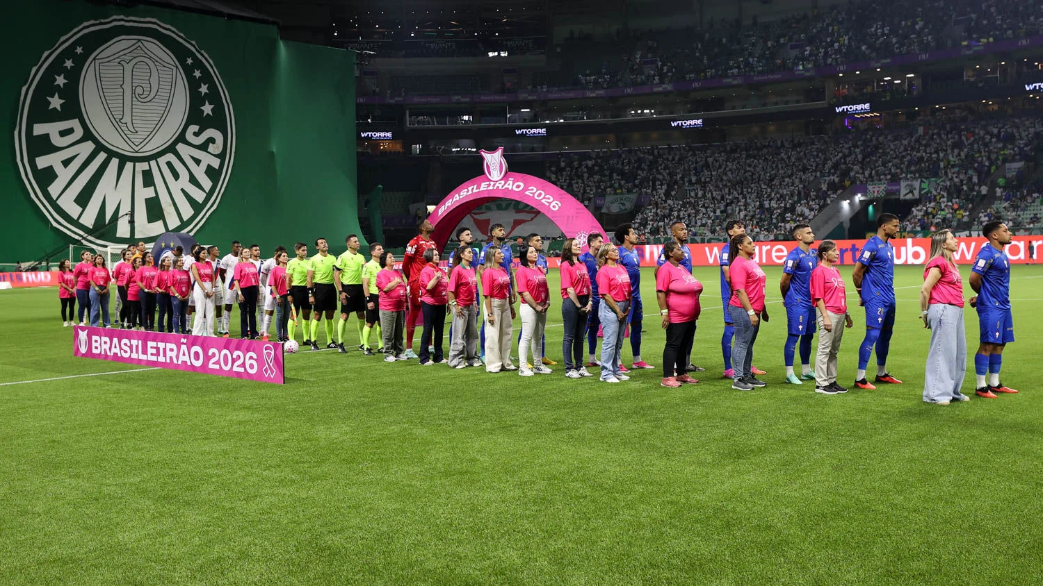 O time da SE Palmeiras, em jogo contra a equipe do EC Bahia, durante partida válida pela vigésima nona rodada, do Campeonato Brasileiro, Série A, na arena Nubank Parque. (Foto: Cesar Greco/Palmeiras/by Canon)