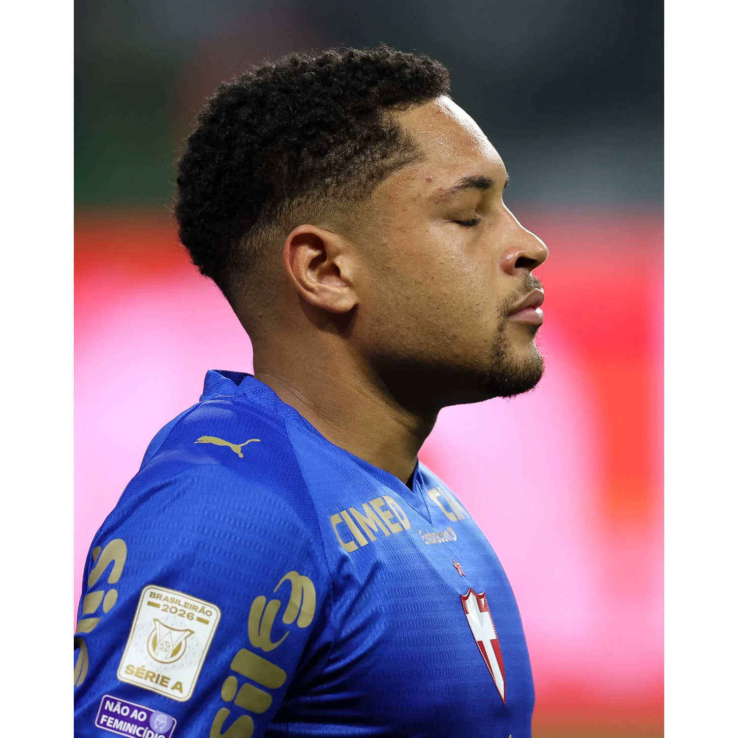 O jogador Vitor Roque, da SE Palmeiras, em jogo contra a equipe do EC Bahia, durante partida válida pela vigésima nona rodada, do Campeonato Brasileiro, Série A, na arena Nubank Parque. (Foto: Cesar Greco/Palmeiras/by Canon)