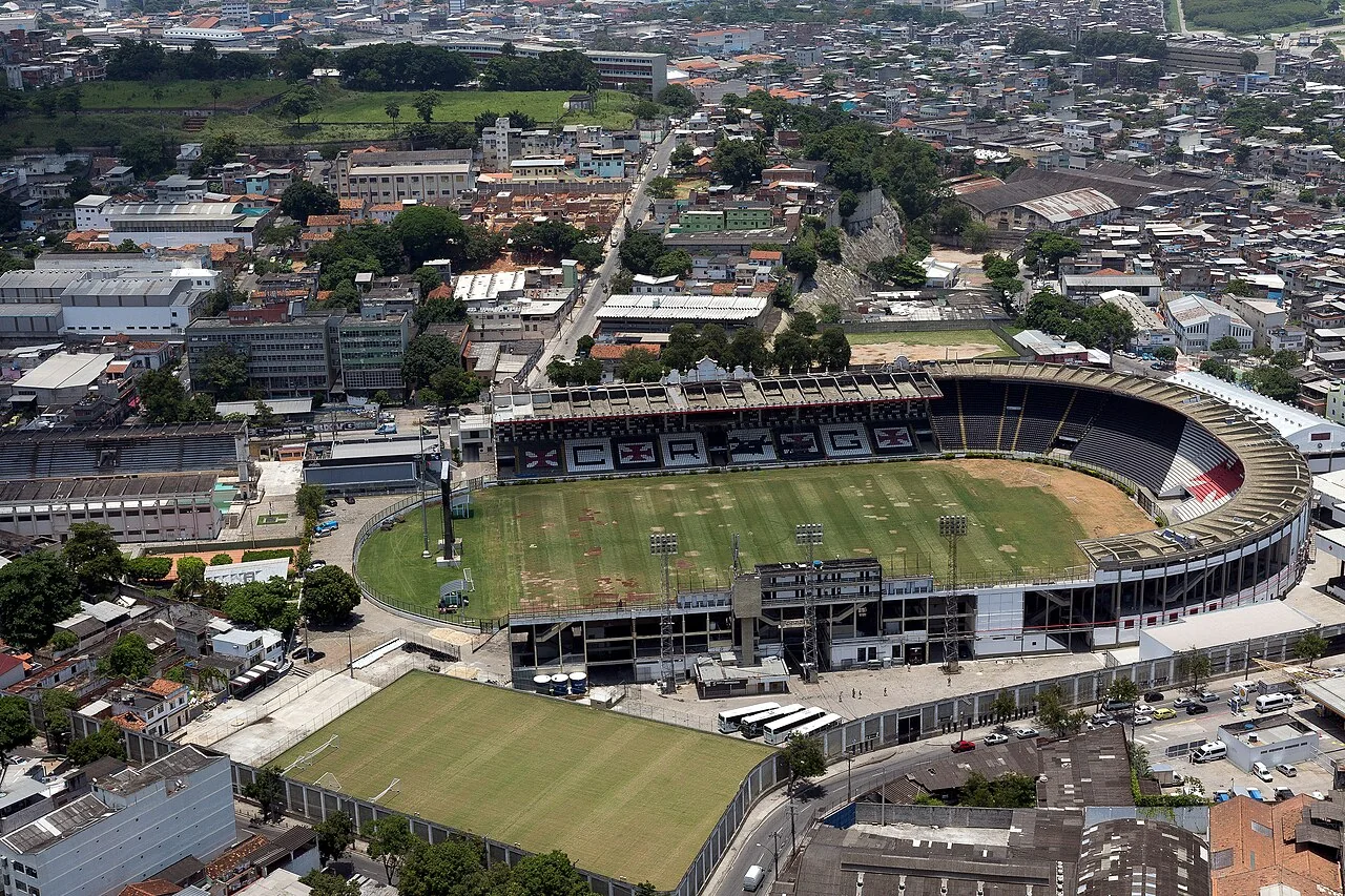 Vista aérea do estádio de São Januário.